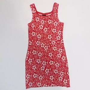 Art Class Floral Red and White Kids Dress